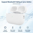Wireless Charging Case Compatible with Air Pods Pro 1st & 2nd Gen, USB-C Charger Case Replacement Support Wireless Charging, Support Pairing & Sync Button(No Earbuds)