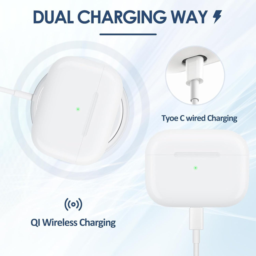 Wireless Charging Case Compatible with Air Pods Pro 1st & 2nd Gen, USB-C Charger Case Replacement Support Wireless Charging, Support Pairing & Sync Button(No Earbuds)