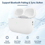 Wireless Charging Case Compatible with Air Pods Pro 1st & 2nd Gen, USB-C Charger Case Replacement Support Wireless Charging, Support Pairing & Sync Button(No Earbuds)